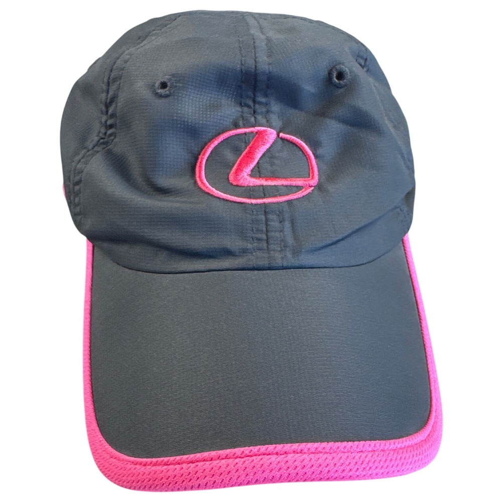 Lexus Womens Dark Gray Pink Logo Baseball Cap Adjustable‎ Strap